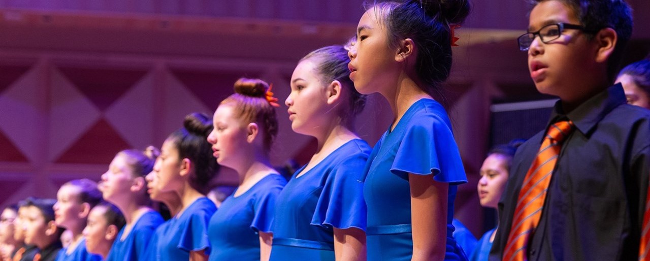 miramonte choir students performing at the 2018 crystal awards